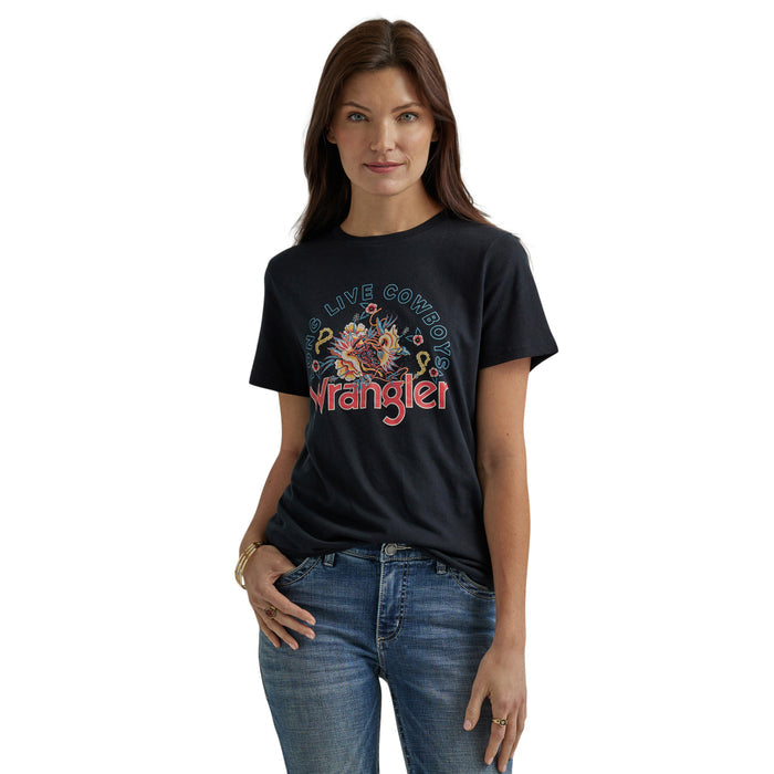 Women's Wrangler Western Graphic Reg Fit Tee- Jet Black