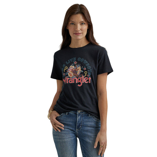 Women's Wrangler Western Graphic Reg Fit Tee- Jet Black