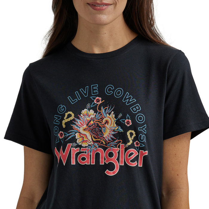 Women's Wrangler Western Graphic Reg Fit Tee- Jet Black