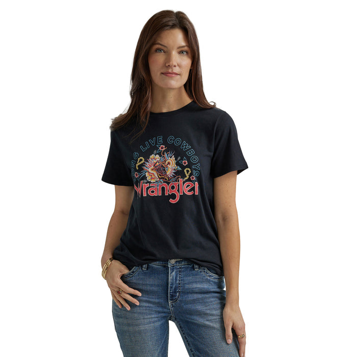 Women's Wrangler Western Graphic Reg Fit Tee- Jet Black