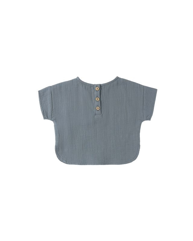Woven Boxy Top || Ocean