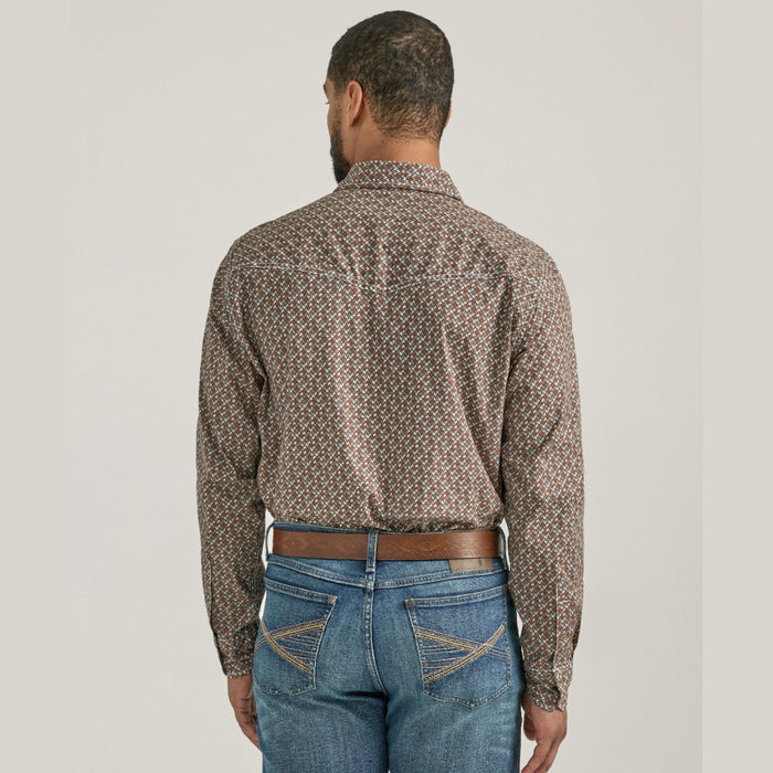 Wrangler Men's 20X Competition Advanced Comfort Snap Shirt- Chocolate Orange