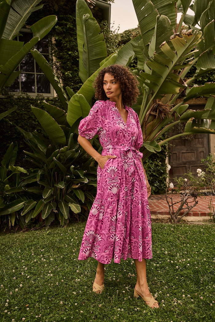 Wynette Tiered Midi Dress Floral