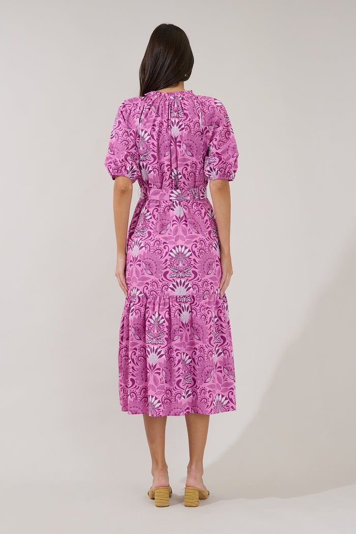 Wynette Tiered Midi Dress Floral