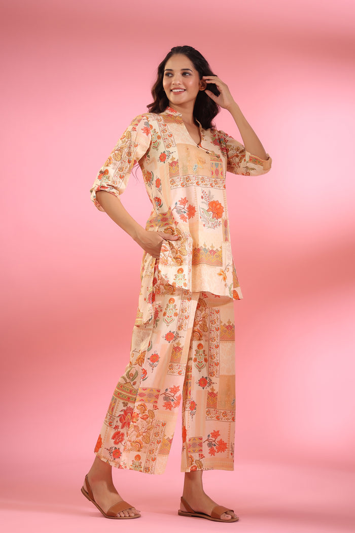 Yasmin Beige Cotton Co-ord Set