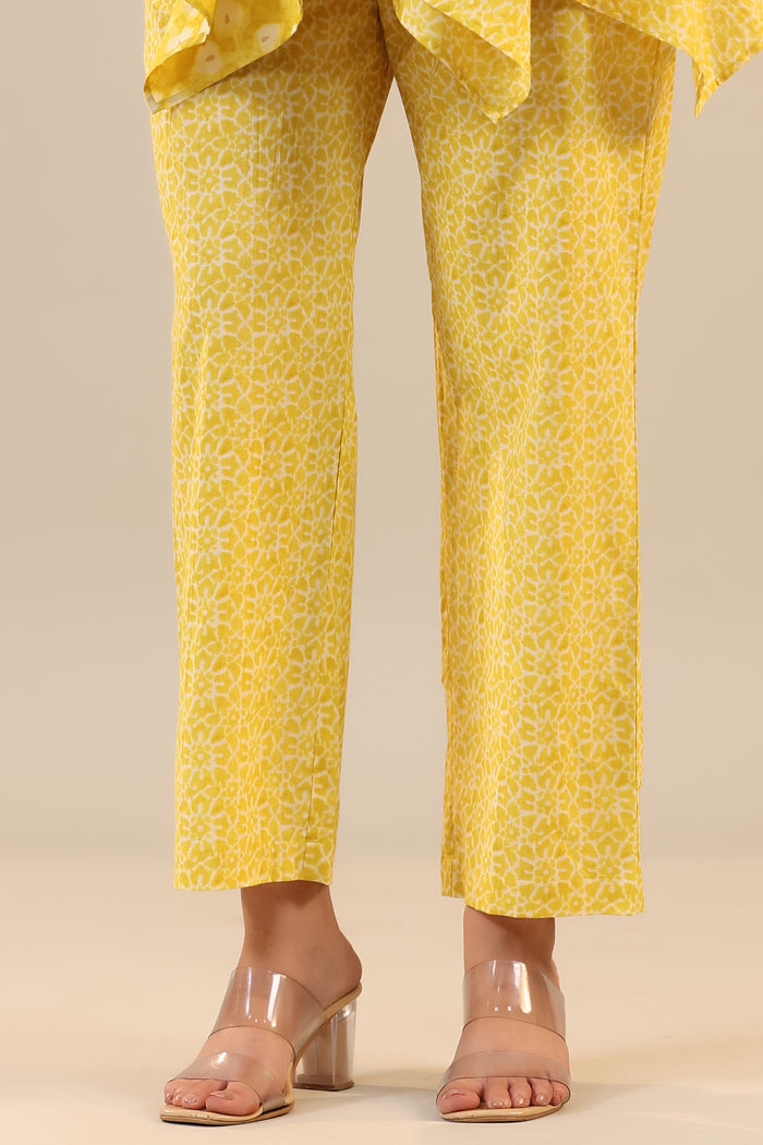 Yellow Batik Knot Cotton Co-ord Set