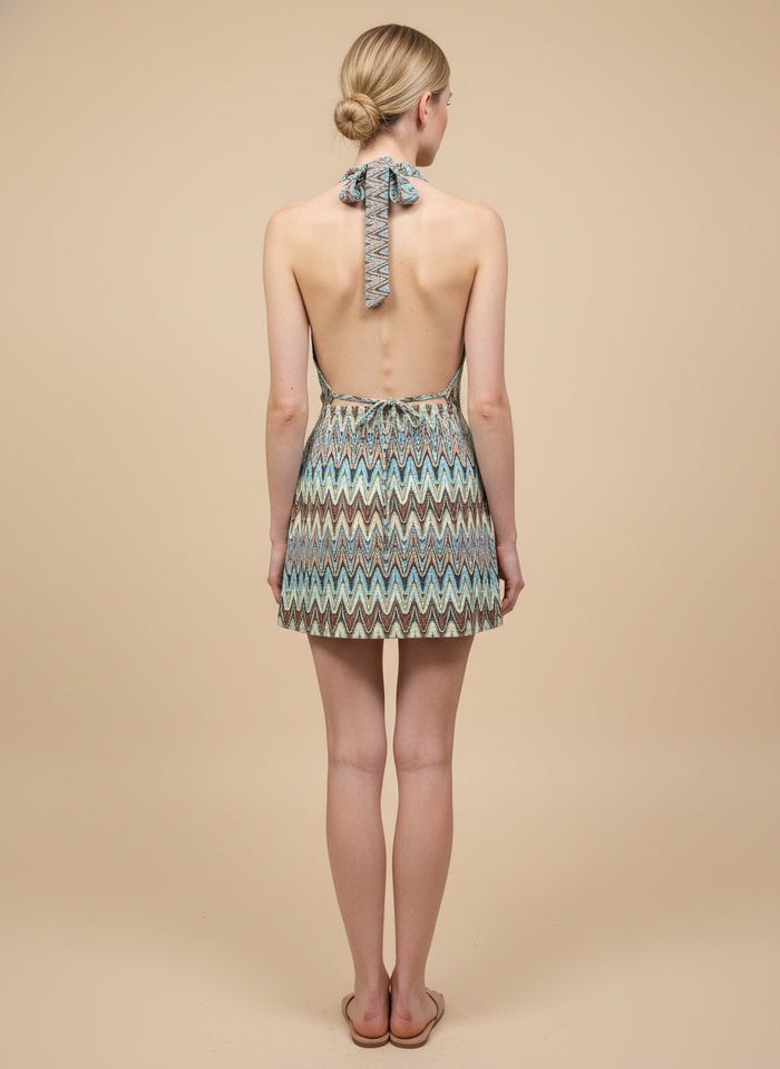 Zigzag Halter Mini Dress