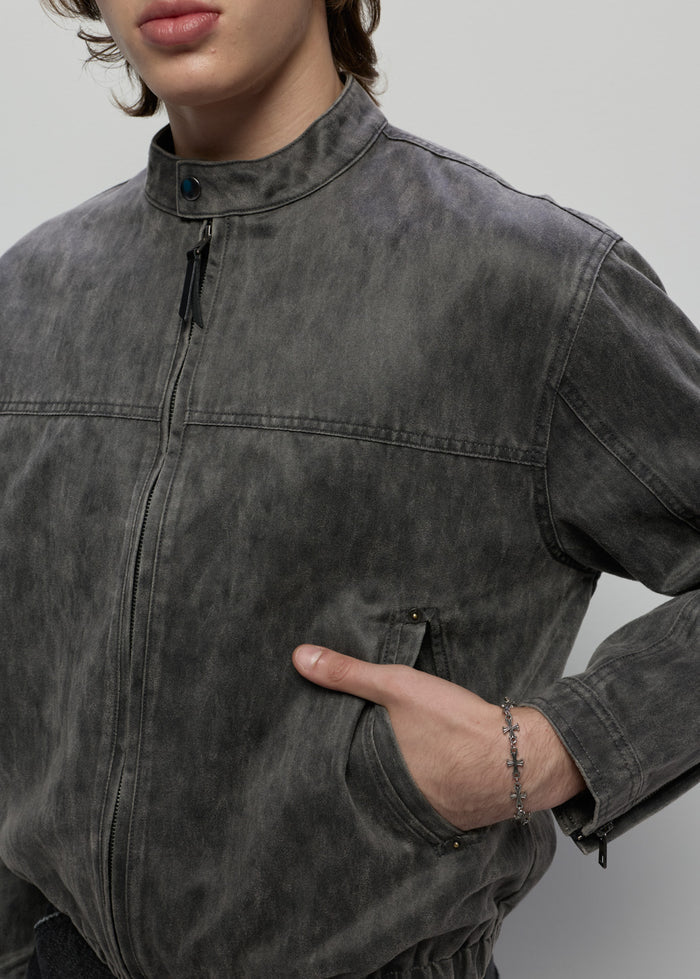 ZIP-UP BIKER JACKET